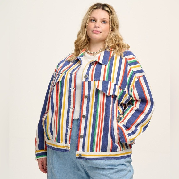Lucy & Yak Callaway Trucker Cotton Jacket Brighton Stripe Size 3XL Unisex | Poshmark