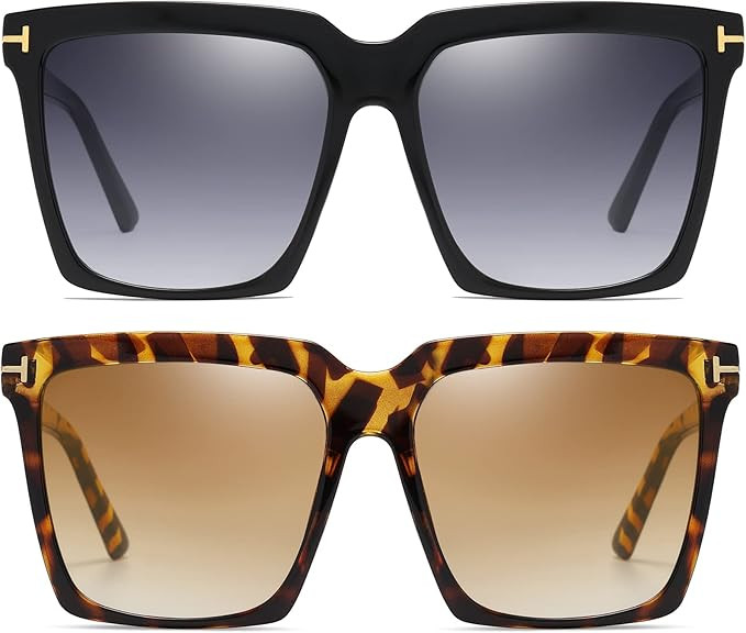 AIEYEZO Oversized Square Sunglasses for Women Men Fashion Big Frame Shades Outdoor Sports Driving... | Amazon (US)