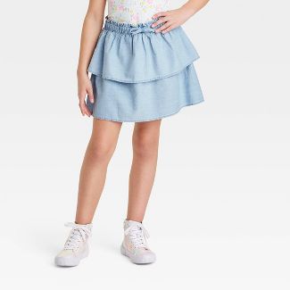 Girls' Pull-On Tiered Woven Skirt - Cat & Jack™ | Target