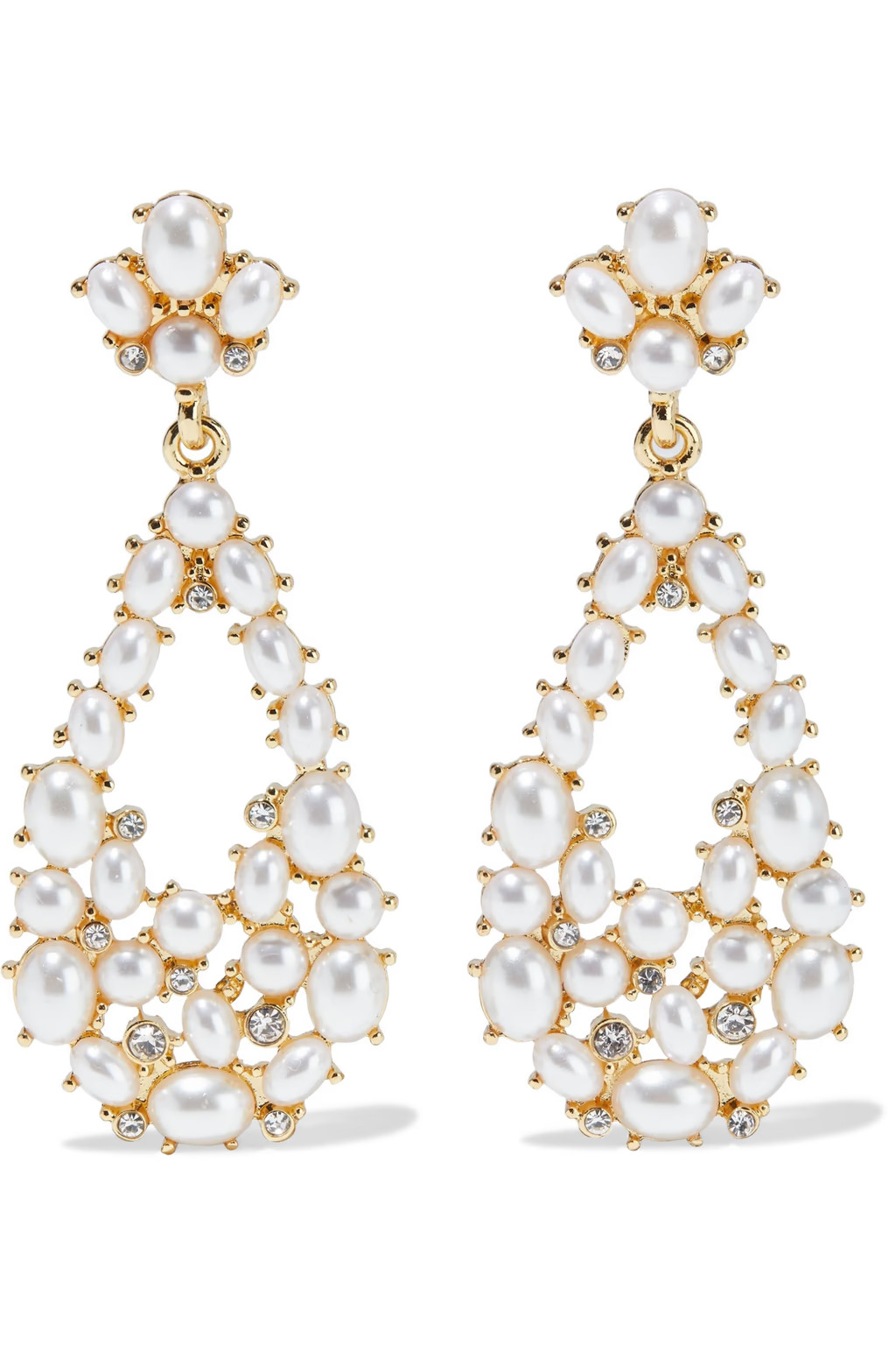 KENNETH JAY LANEGold-plated, faux pearl and crystal earrings | The Outnet (UK and Europe)