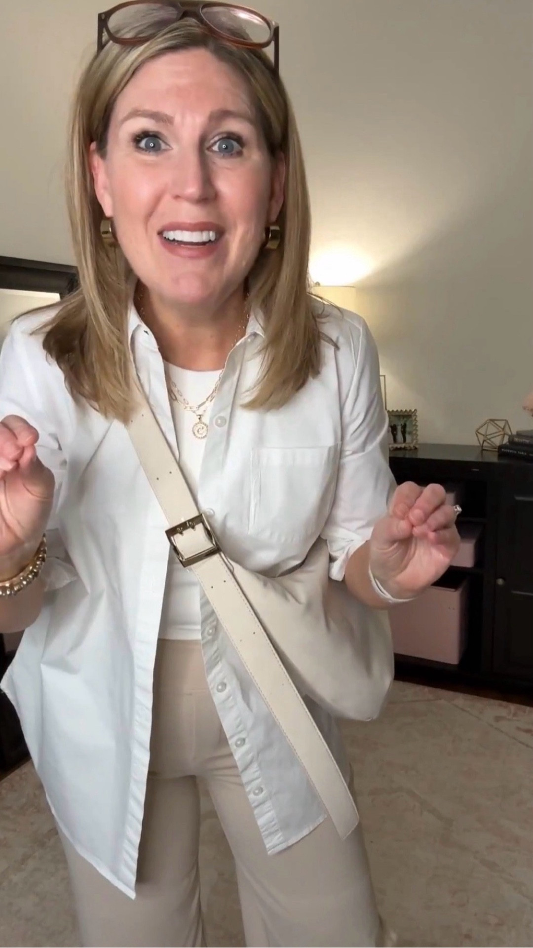 These athletic pants on Amazon are super stretchy.🎉 Lots of colors available in these too. They run true to size.
White athletic top is fitted, size up one for roomier fit.
Linking a no iron stretch button up shirt that I love from Chico’s! ♥️
Also *LOVE* love my New Balance sneakers. I’m linking multiple styles in lots of colors. 🫶

#LTKWatchNow #LTKFitnessgoals #LTKStyleTip #LTKItBag #LTKShoeCrush #LTKGiftGuide #LTKFindsUnder50 

#LTKMidsize #LTKootd #LTKTravel #LTKSaleAlert #LTKActive #LTKMothersDay #LTKmomlife