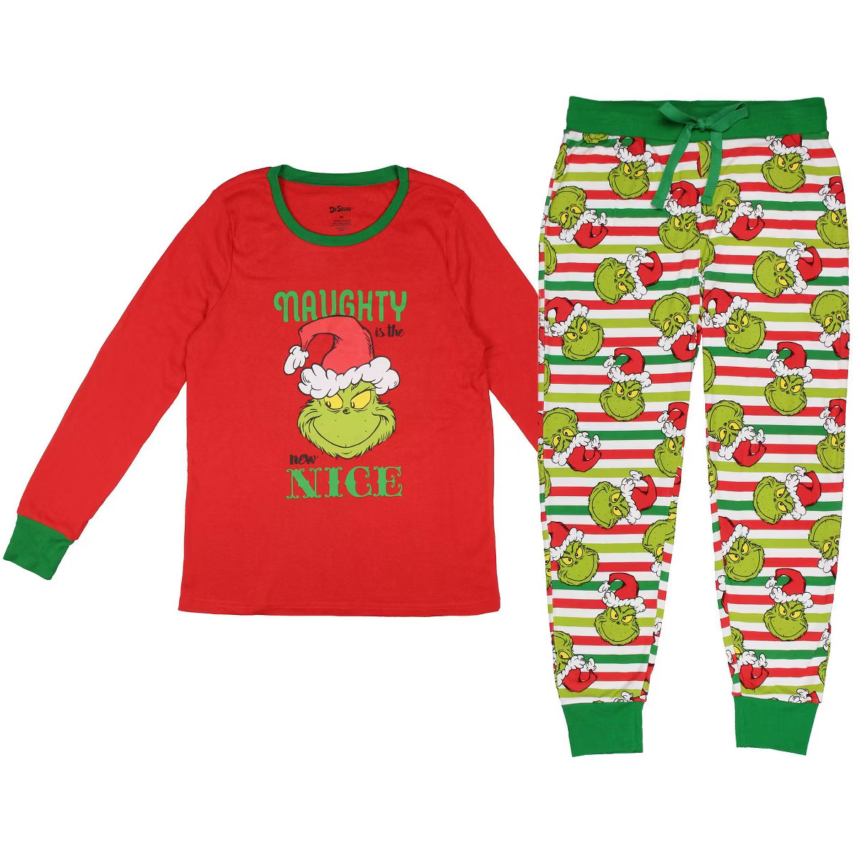 Dr. Seuss Womens' The Grinch Who Stole Christmas New Nice Lounge Pajama Sets | Target
