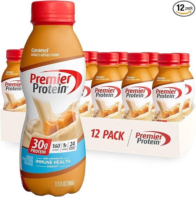 Premier Protein Shake, Caramel, 30g Protein, 1g Sugar, 24 Vitamins & Minerals, Nutrients to Suppo... | Amazon (US)
