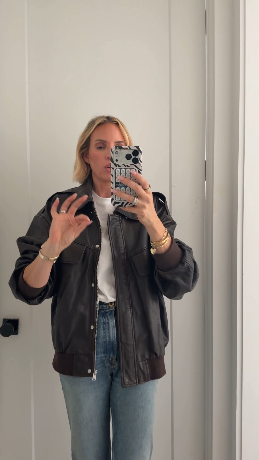 I love the weight of this jacket. You can tell it’s quality. I’m wearing a medium. 

@LAMARQUE ￼

#LTKootd #LTKOver40 #LTKSeasonal