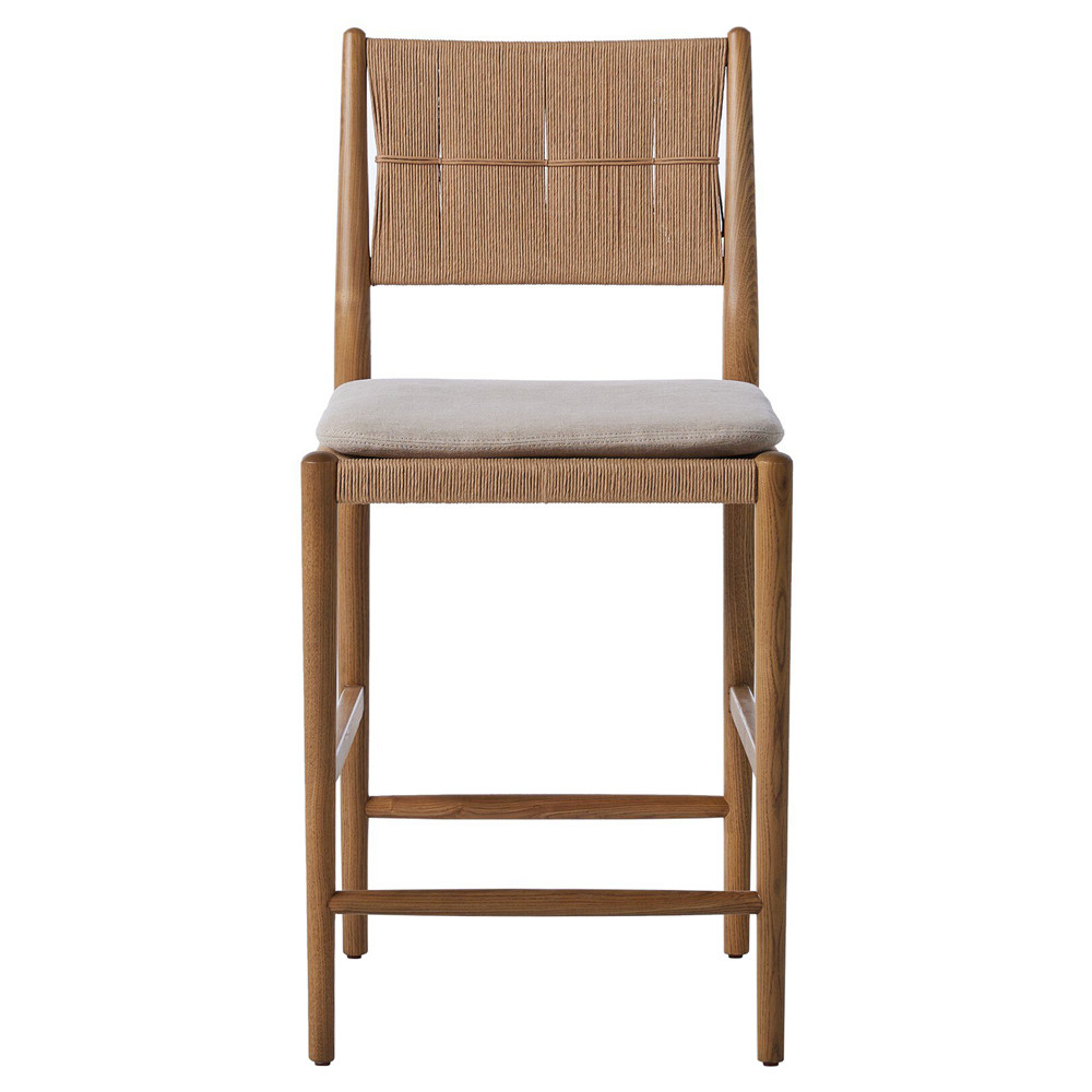 Dara Broadway Dune Linen Counter Stool | Kathy Kuo Home