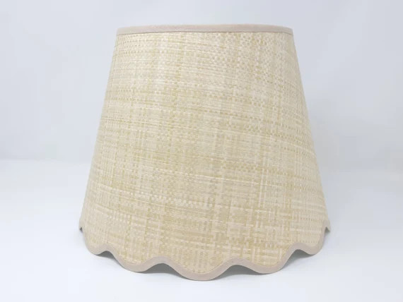SCALLOP LAMPSHADE  Smooth Raffia  Tapered  Natural  - Etsy | Etsy (US)