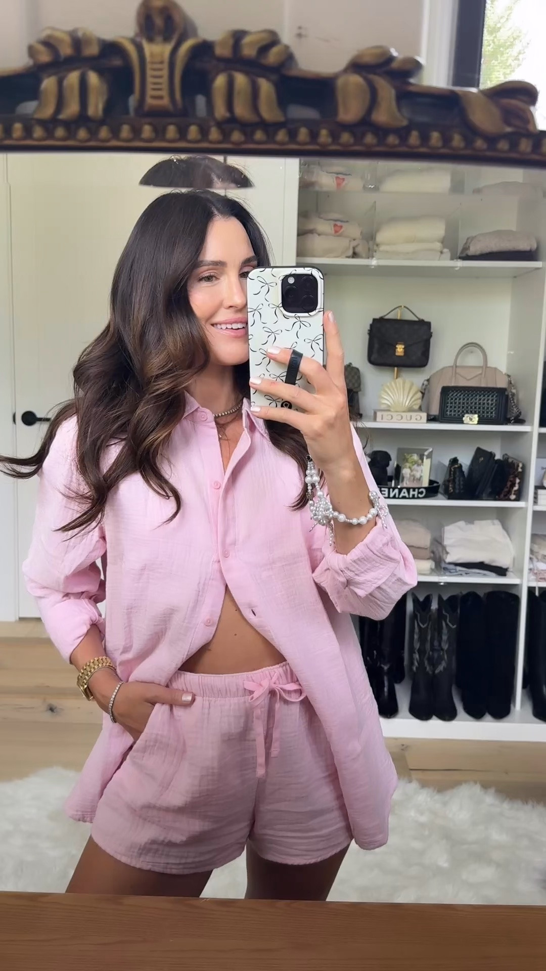 Pink cotton short set - wearing smalls. The best summer outfit ☀️👏🏻

Low-tox outfit

#LTKmomlife #LTKootd