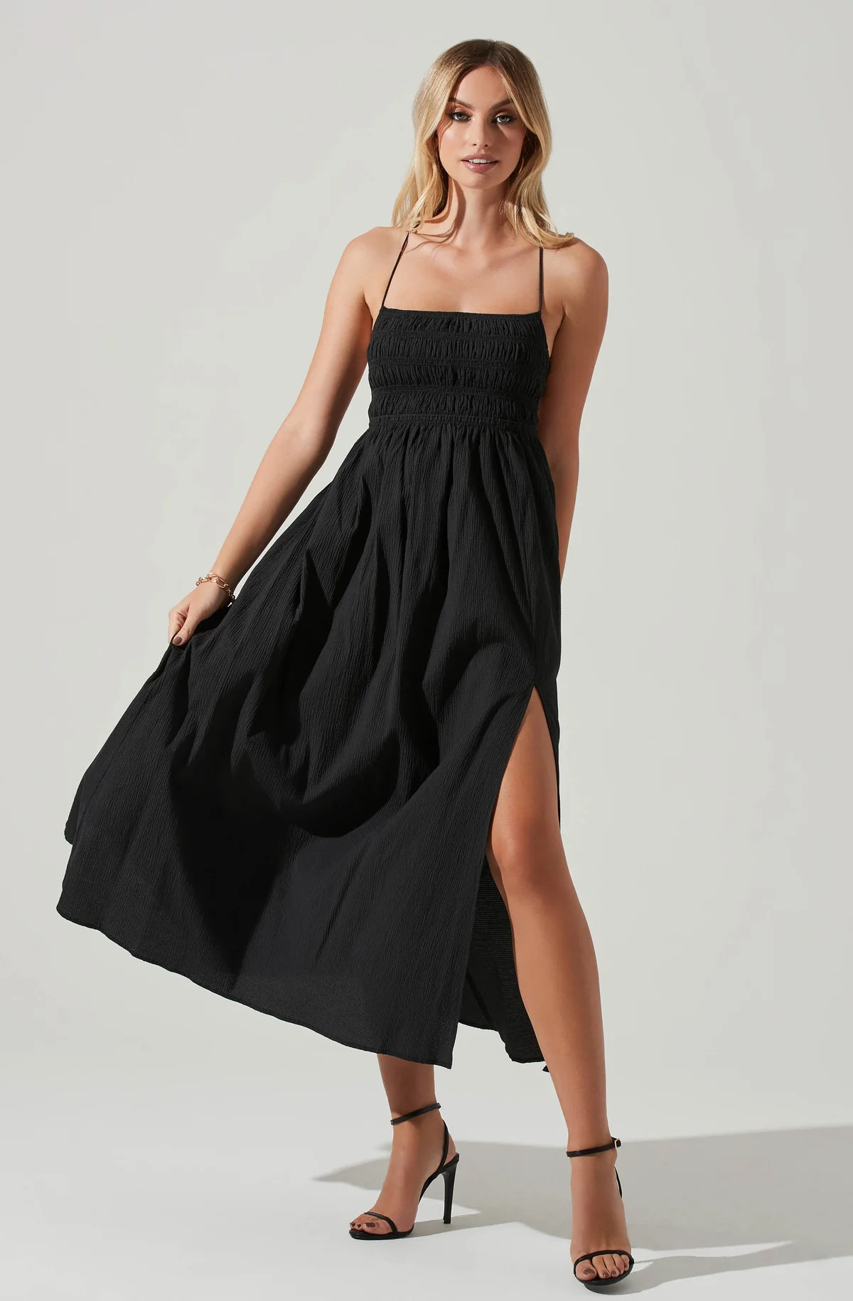 Stasia Smocked Midi Dress | ASTR The Label (US)