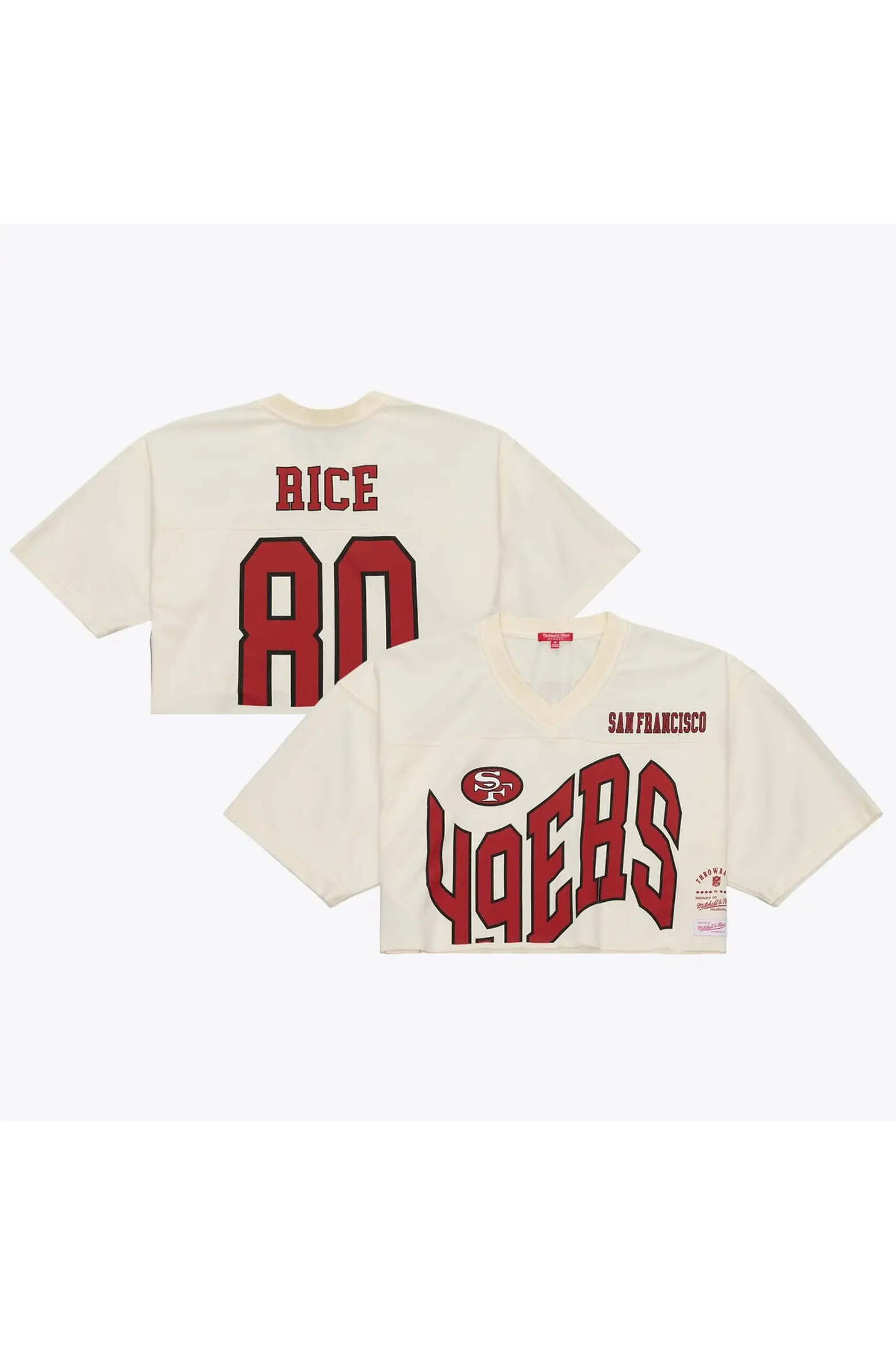 Mitchell & Ness Women's Mitchell & Ness Jerry Rice Cream San Francisco 49ers Retired Player Cropp... | Nordstrom
