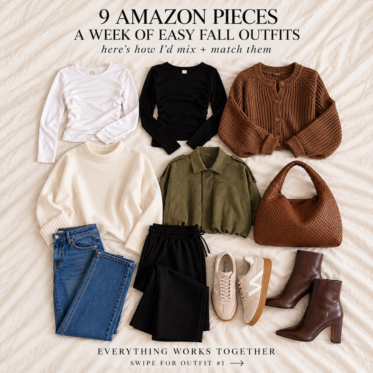 Nothing to wear this fall? 🍂 Start with pieces that actually work together.

I built this Amazon fall capsule wardrobe with easy basics you can mix + match for everything from casual everyday outfits to a polished work look. 🤎

Swipe to see how I styled the same pieces multiple ways →
Which outfit are you picking — 1, 2, 3, 4 or 5? 👇

Comment SHOP and I’ll send you the links!
Save this for the next “I have nothing to wear” morning. 📌

#AmazonFashion #AmazonFinds #FallCapsuleWardrobe #FallOutfitIdeas #AmazonOutfits #FallFashion #CapsuleWardrobe #AffordableFashion #EverydayOutfits #WorkOutfitIdeas #MomStyle #FallStyle #AmazonStyle #CasualFallOutfits #FallWardrobe

#LTKSaleAlert #LTKSeasonal #LTKootd