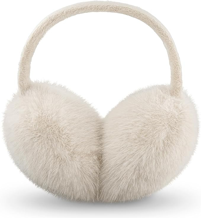 Ear Muffs for Women Faux Fur Winter Girls Earmuffs Fluffy Adjustable Ear Warmers Cute Ear Covers | Amazon (US)