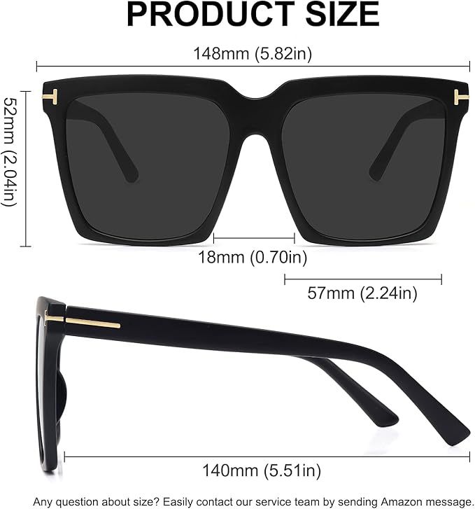 STORYCOAST Oversized Square Sunglasses Womens Retro Shades Luxury Big Sun Glasses UV400 Protectio... | Amazon (US)