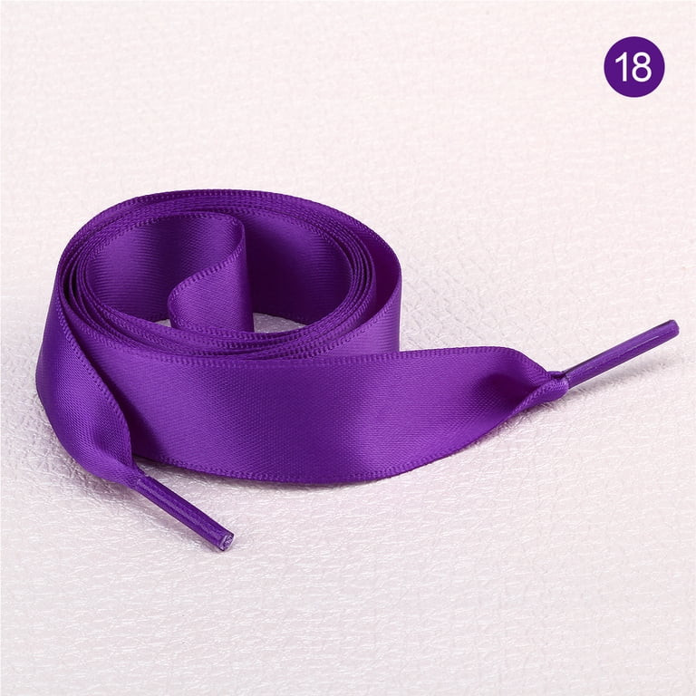 2 Pairs 47" Flat Satin Ribbon Shoelaces Silk Shoestring Wide Shoe Laces for Sneaker Skate Shoes B... | Walmart (US)