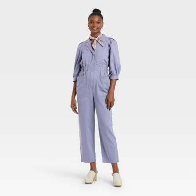 Women's Puff 3/4 Sleeve Boilersuit - Universal Thread™ | Target