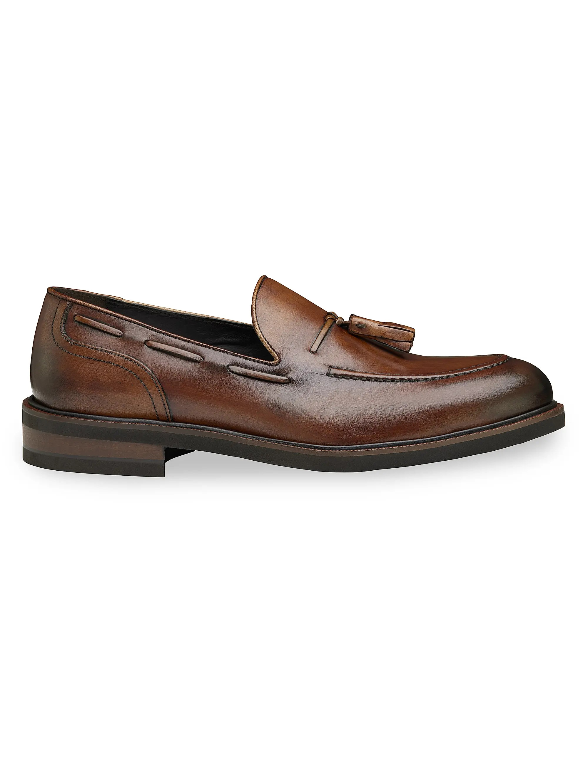 Shop Johnston & Murphy J&amp;M Collection Hartley Leather Tassel Loafers | Saks Fifth Avenue | Saks Fifth Avenue