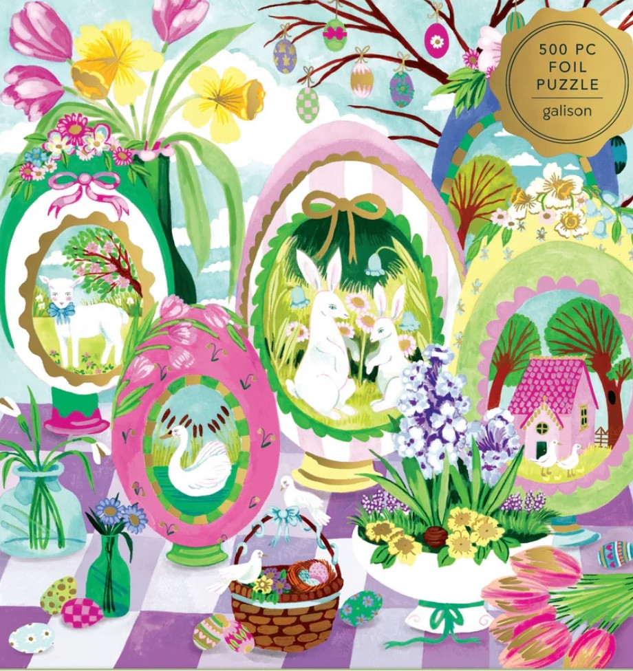 NEW EASTER PUZZLES
Windows to Spring
500 Foil Piece Puzzle
Great for Easter baskets or for a family puzzle after dinner! 