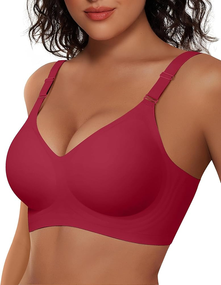 Vertvie Womens Wireless Jelly Bras No Underwire Push Up Seamless Bra Supportive Full Coverage Bra... | Amazon (US)