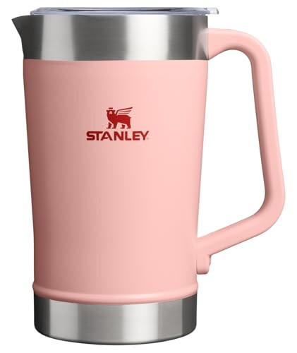 Stanley Stay-Chill Pitcher 64 oz | Cold Water, Beer, and Drink Pitcher with Lid | Large Capacity Durable Beverage Container with Handle | Insulated Stainless Steel | BPA-Free | Peach Rose | Amazon (US)