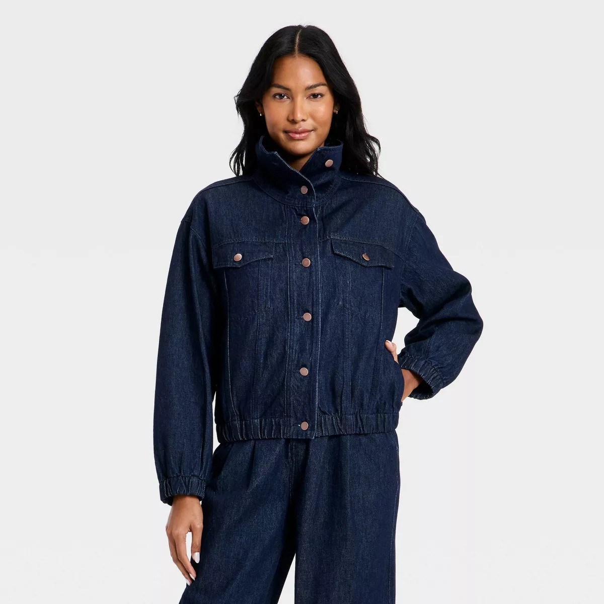 Women's Denim Jacket - A New Day™ Indigo Dark Wash S | Target