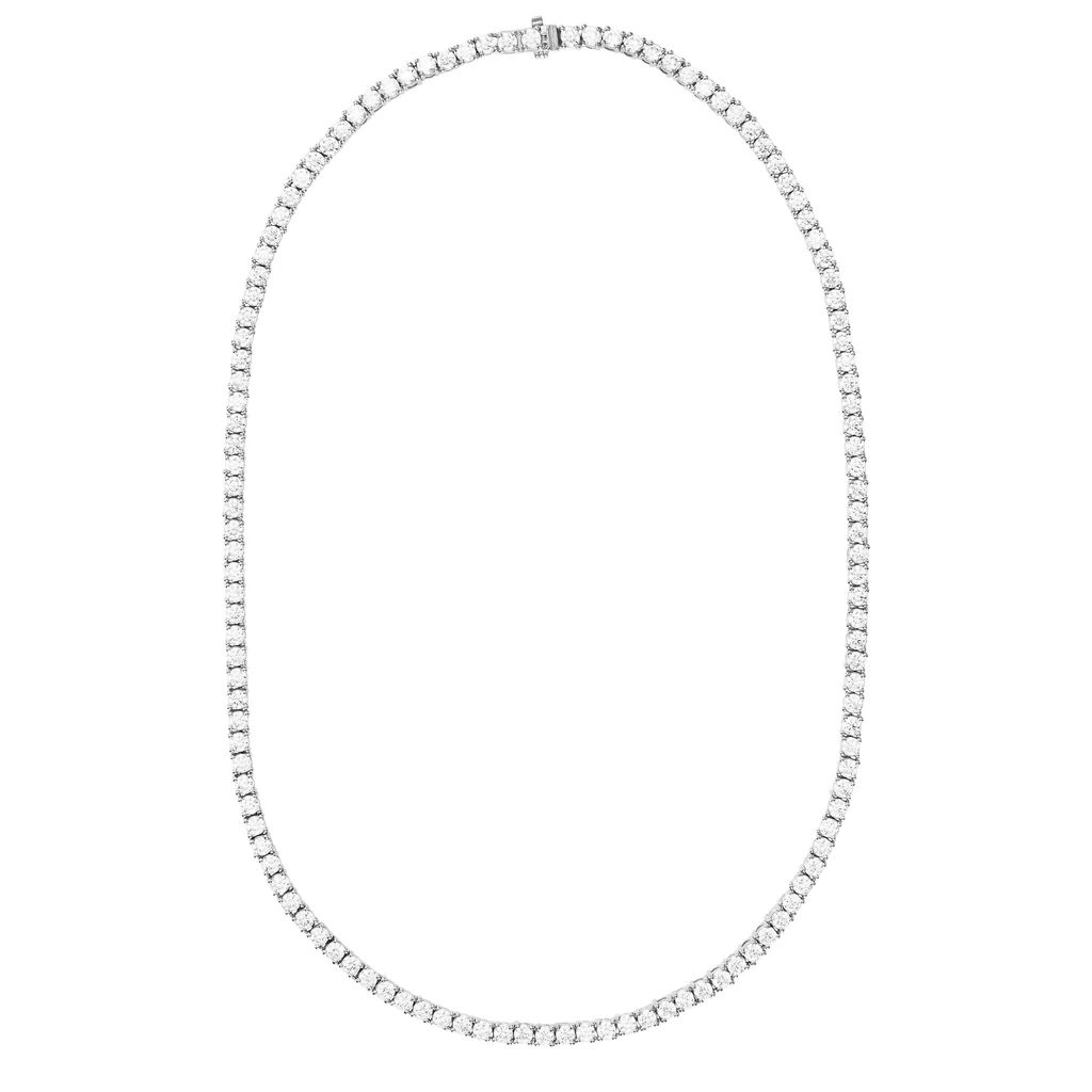 Silver Tennis Necklace with White Stones | Rosie Fortescue Jewellery