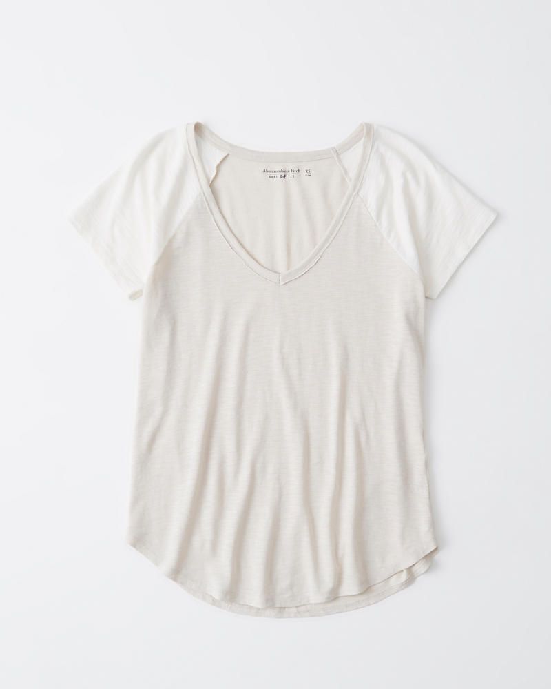 Colorblock V-Neck Tee | Abercrombie & Fitch US & UK