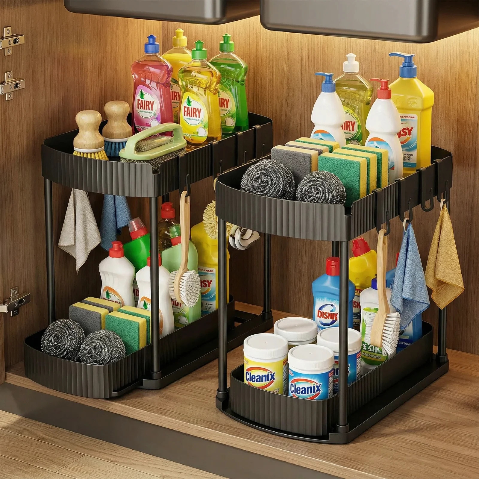 YIJ2 Black Under Sink Organizer,Bathroom Organizers and Storage,Kitchen Organization,Home Decor,D... | Walmart (US)