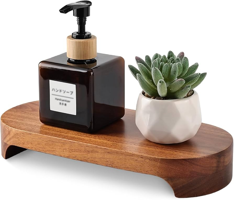 Acacia Wood Risers for Decor Display, Bathroom Counter Decorative Tray, Soap Dish Risers, Pedesta... | Amazon (US)