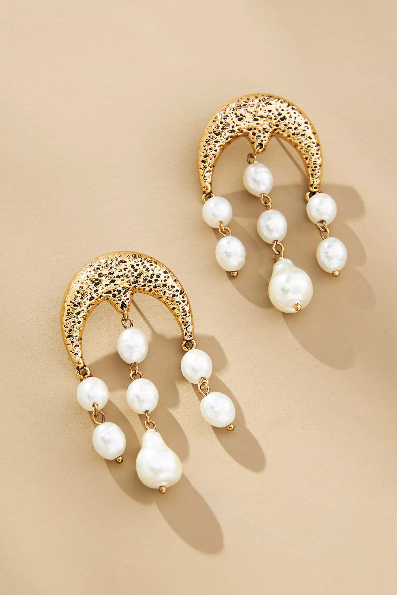 Half-Moon Pearl Drop Earrings | Anthropologie (US)