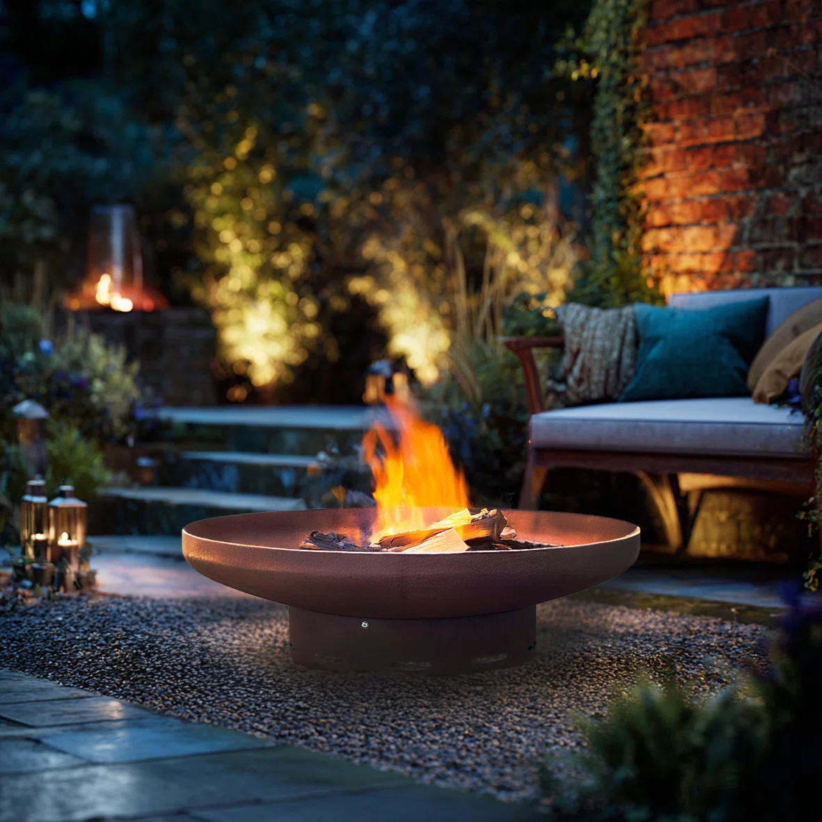 Heavy-duty Pre-rusted Metal Corten Steel Round Firepit | Wayfair UK