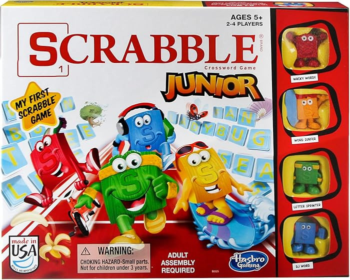 Hasbro Gaming Scrabble Junior Board Game | 2-4 Players | Family Educational Word Games for Kids |... | Amazon (US)