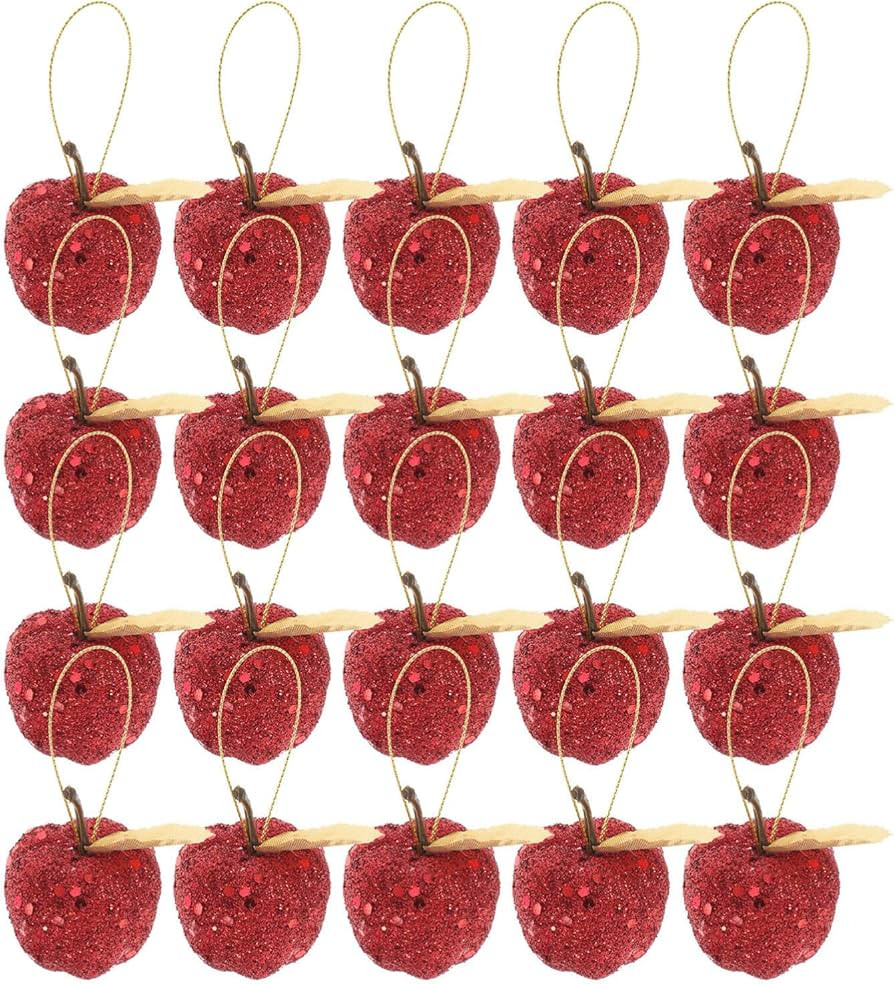 Garneck 20pcs Christmas Apple Pendant para De Mujer Interior Christmas Decor Artificiales para Or... | Amazon (US)