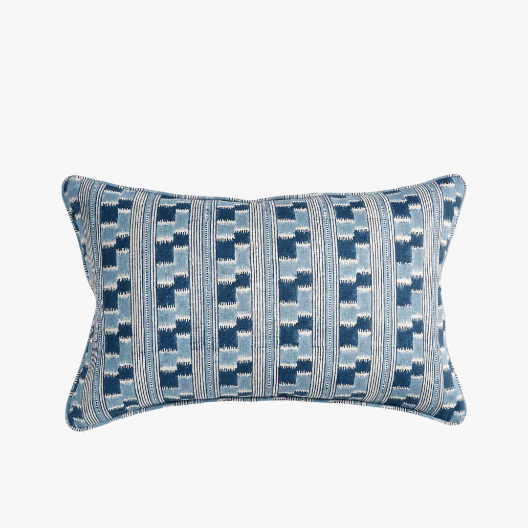 Chowk Azure Lumbar Pillow Cover | Dear Keaton