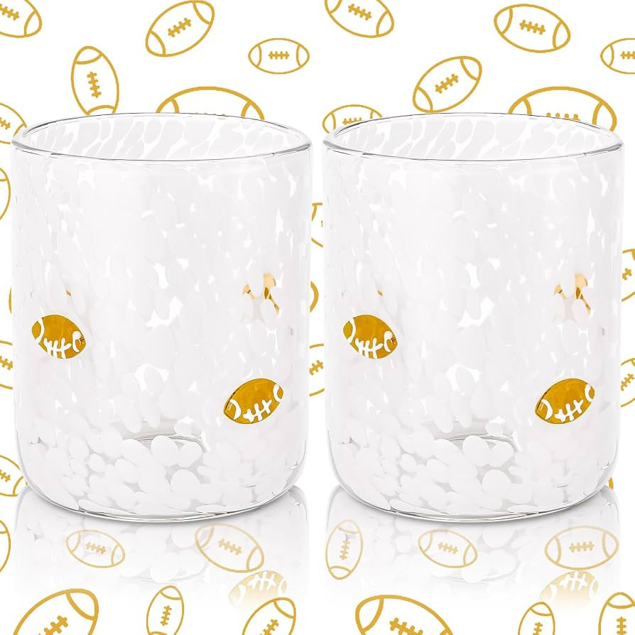 2 Pcs 14 oz Football Icon Juice Glass for Game Days Football | Amazon (US)