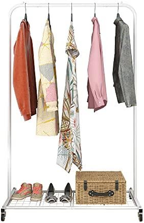 BOFENG Bold Metal Garment Rack Heavy Duty Clothes Stand Rack with Wheels Clothing Rack with Brake... | Amazon (US)
