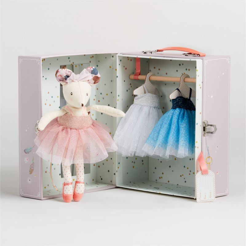 Moulin Roty Ballerina Mouse Trunk Set | Crate & Kids | Crate & Barrel