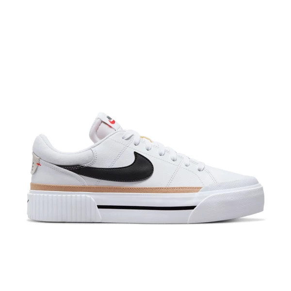 Women's Nike Court Legacy Lift Shoes 8.5 White/Black-Hemp-Team Orange | Scheels