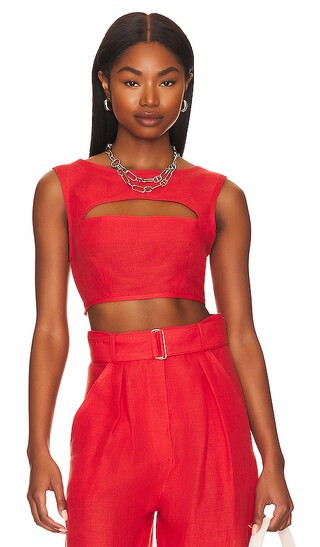 x REVOLVE Cutout Crop Top in Red | Revolve Clothing (Global)