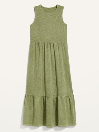 Fit & Flare Sleeveless Tiered Midi Dress for Women | Old Navy (US)