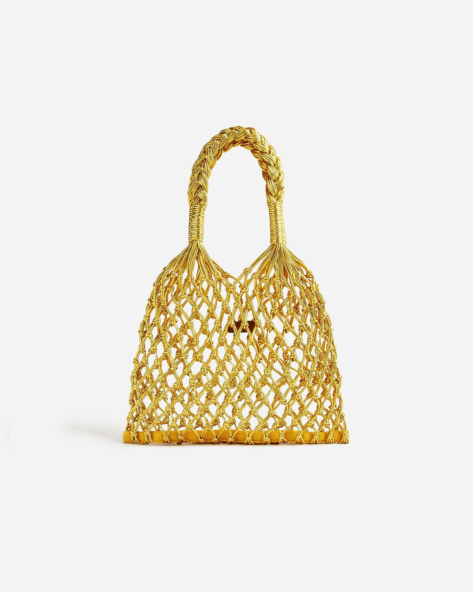 Small Cadiz hand-knotted rope tote in metallic | J. Crew US