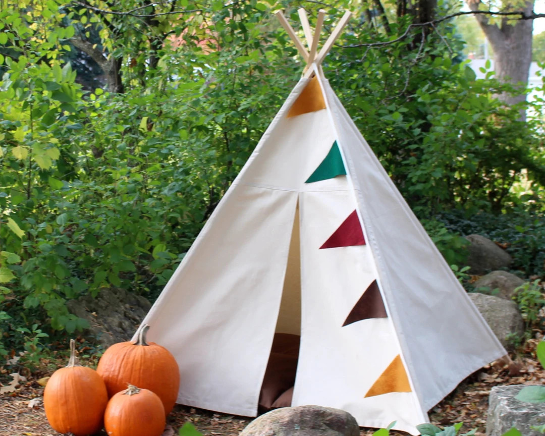 Kids Teepee Tent, Five Sizes, Can Include Window, Kids Tent Playhouse, Choose Your Colors for Ban... | Etsy (US)