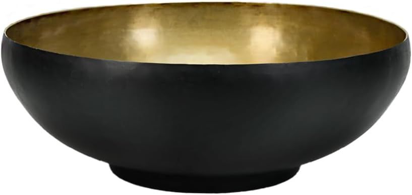 Serene Spaces Living Dual-Tone Black & Gold Aluminum Bowl with Brass Look, Elegant Décor for Fru... | Amazon (US)