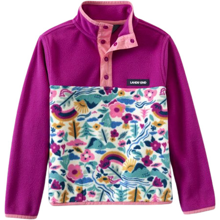Kids Heritage Fleece Snap Neck Pullover | Lands' End (US)
