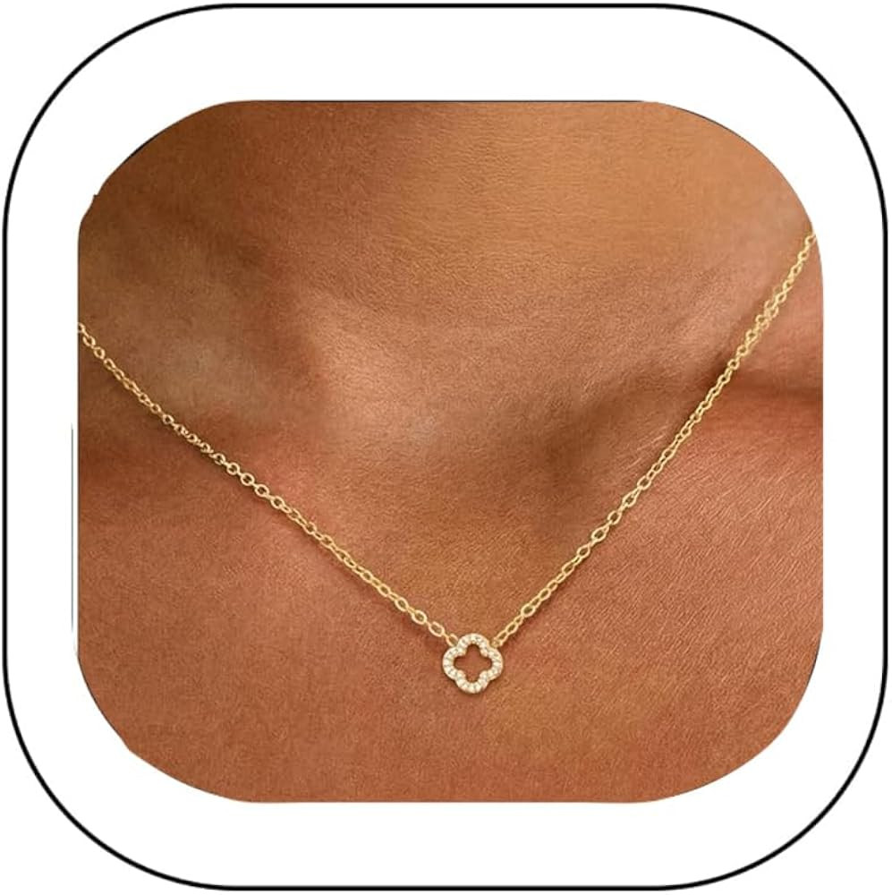 Dainty Gold Necklaces for Women Trendy Non Tarnish 14K Gold Plated Cubic Zirconia Necklace Layere... | Amazon (US)