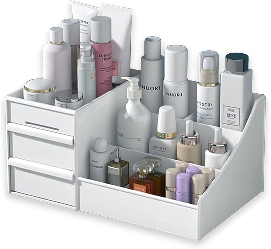 RUBRYKAZ Makeup Desk Cosmetic Storage Box Organizer with Drawers for Dressing Table, Vanity Count... | Amazon (CA)