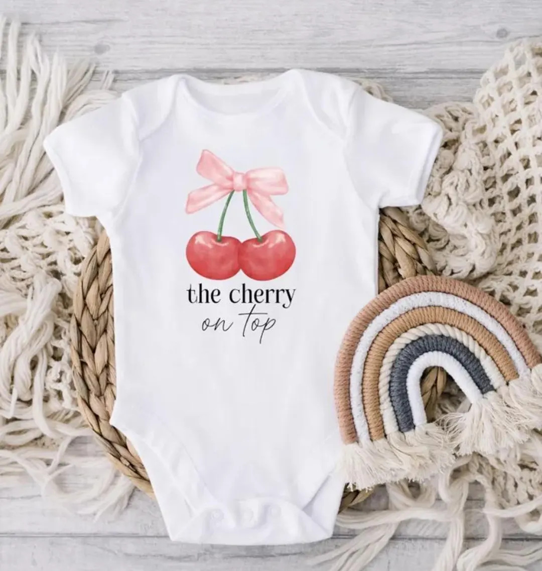 Cherry baby bodysuit, cherry on top baby gift, baby shower gift | Etsy (US)