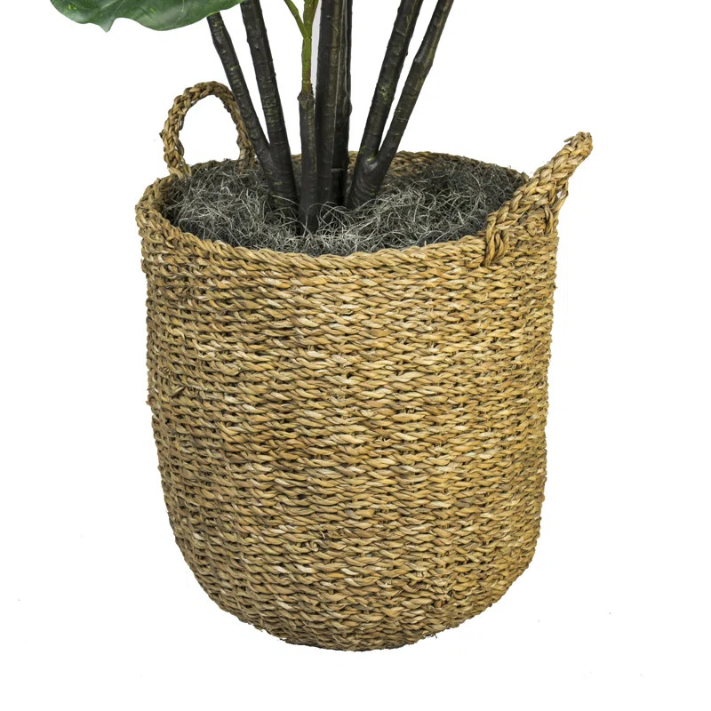66'' Faux Fiddle Leaf Fig Tree in Rattan Basket | Wayfair North America