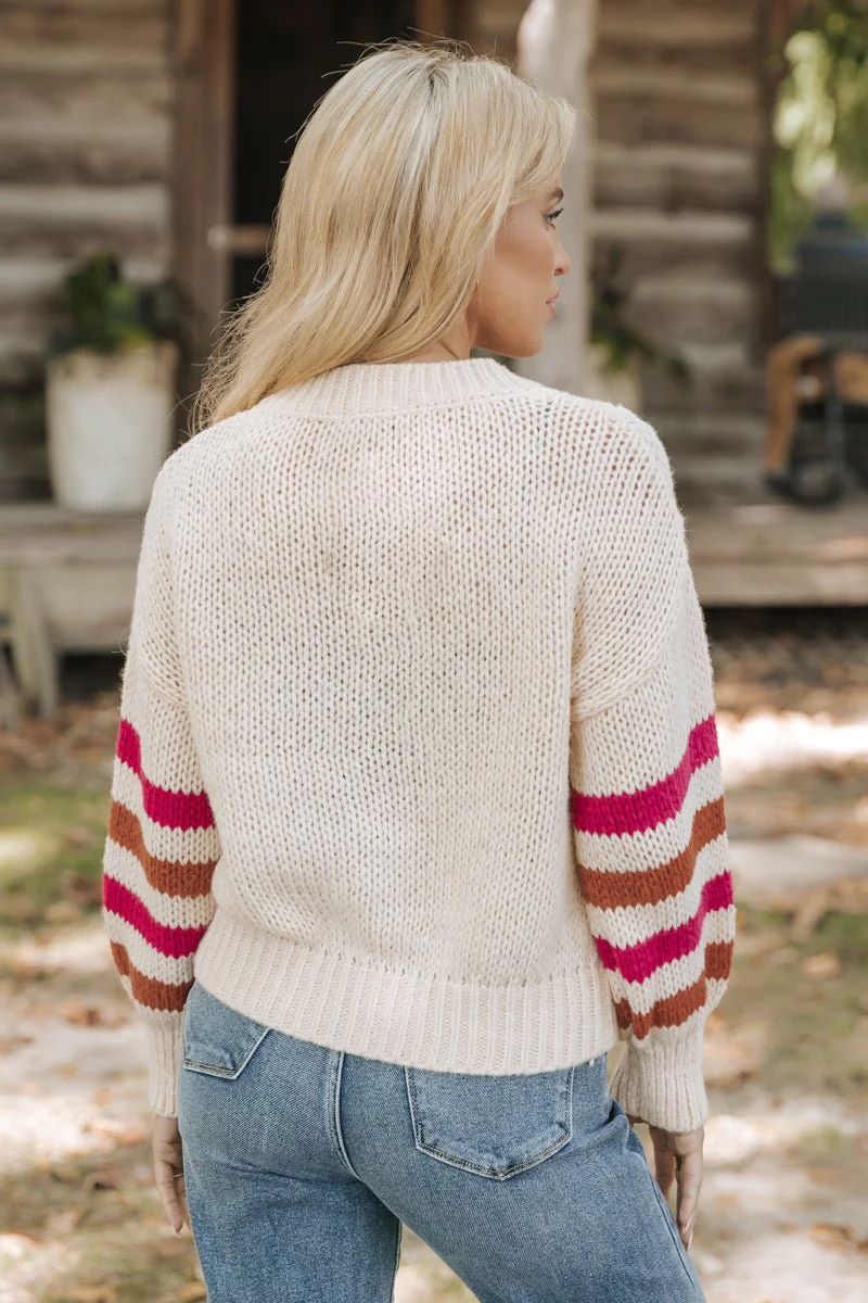 Ruby Striped Rib Knit Sweater Cardigan | Magnolia Boutique | Magnolia Boutique