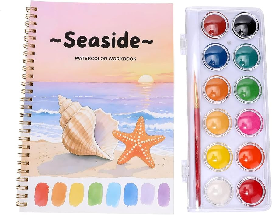 Watercolor Workbooks, Coloring Book Beginner Painting Kit, Arts Crafts Supplies Gift for Watercol... | Amazon (US)