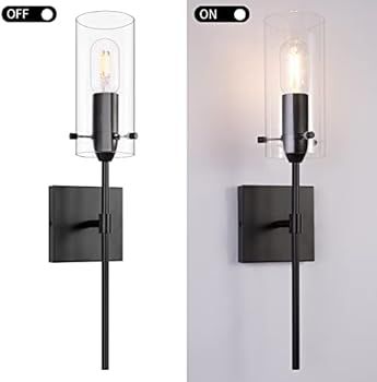 Black Wall Sconces 1-Light, Bathroom Vanity Light Fixtures Over Mirror, Indoor Sconces Vanity Wall L | Amazon (US)