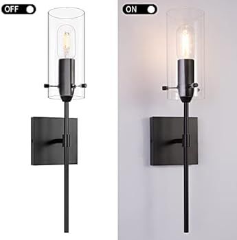Black Wall Sconces 1-Light, Bathroom Vanity Light Fixtures Over Mirror, Indoor Sconces Vanity Wall L | Amazon (US)
